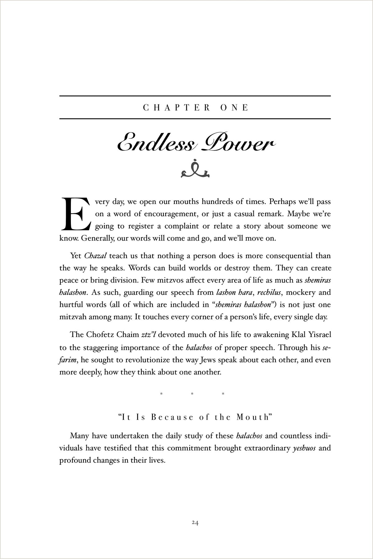 The opening page of Chapter One